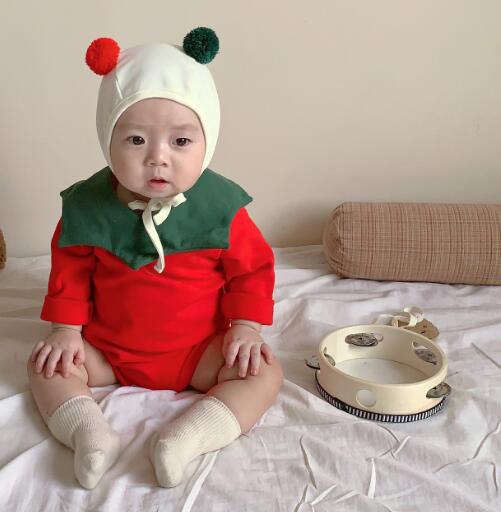 クリスマス★子供服★ロンパース+帽子★連体服★セットアップ★可愛い★2色★66-90CM