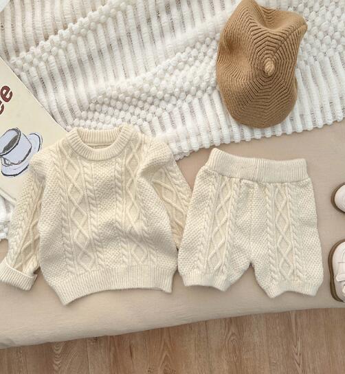 子供服★トップス+パンツ★セットアップ★韓国風子供服★ベビー★ニット★66-100CM