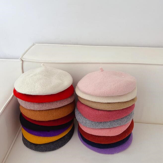 子供用★帽子★ベレー帽★キッズ★男女兼用★韓国風★暖かい★防寒★無地★18色