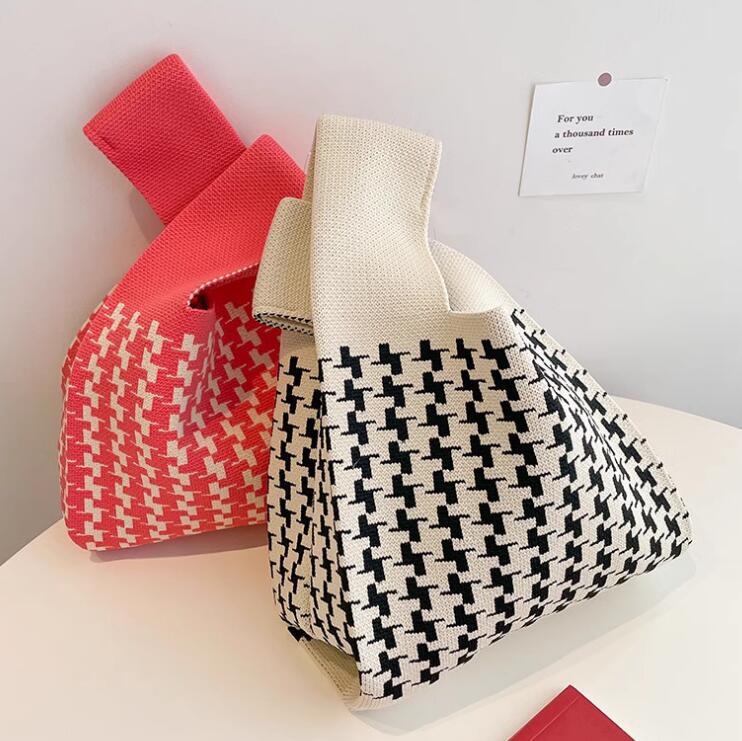 バッグ★レディース★トートバッグ★ハンドバッグ★ニットバッグ★大容量★2色