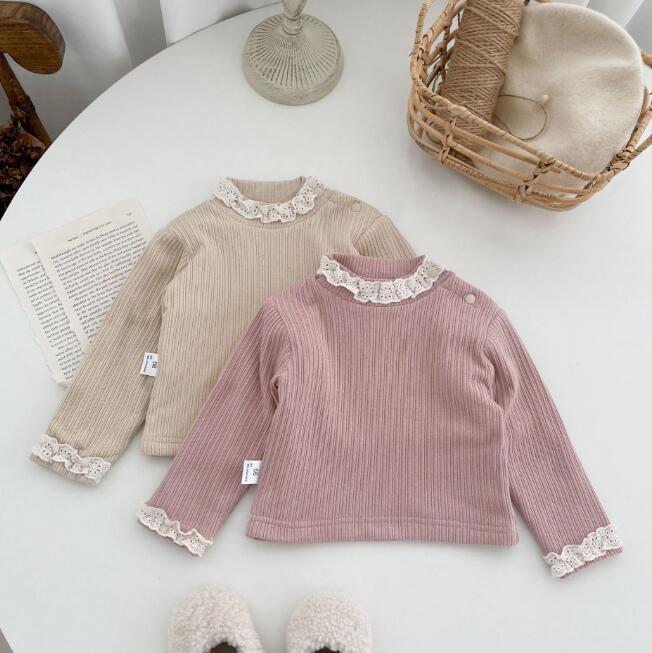 子供服★トップス★カシュクール★裏起毛★韓国風子供服★長袖シャツ★2色★66-90CM