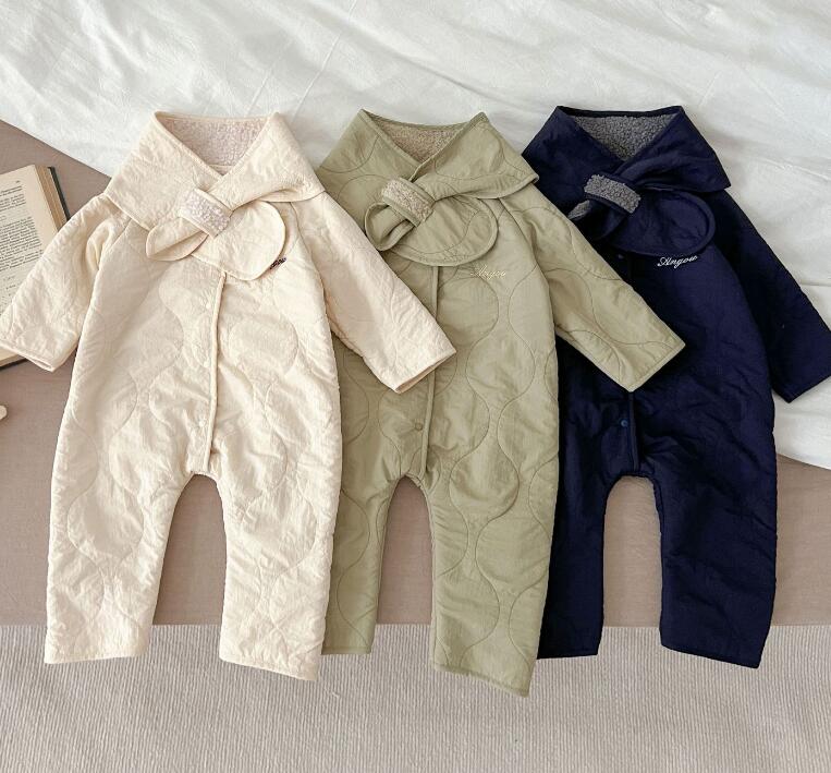 2023秋冬★ベビー服　連体服+マフラー★66-100★3色