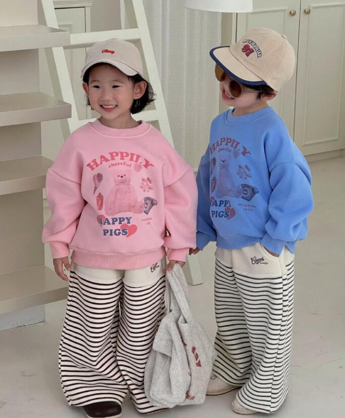 2023★秋冬新作★韓国風子供服★トレーナー★裏起毛★3色80-140CM