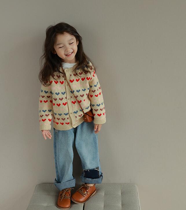 2023秋冬★子供服　カーディガン&デニムズボン分けて販売★90-140cm★