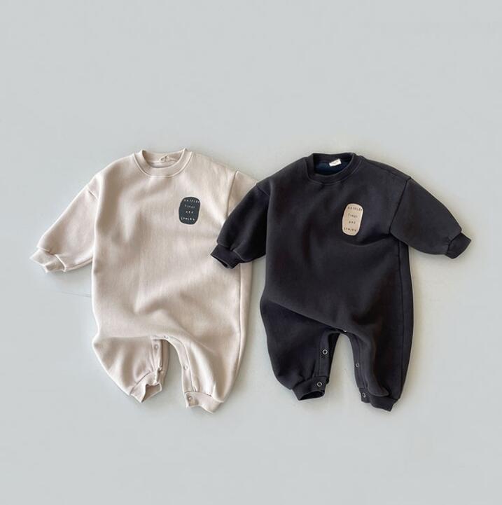 2023★秋冬新作★韓国風ベビー服★ロンパース★裏起毛★2色66-90CM