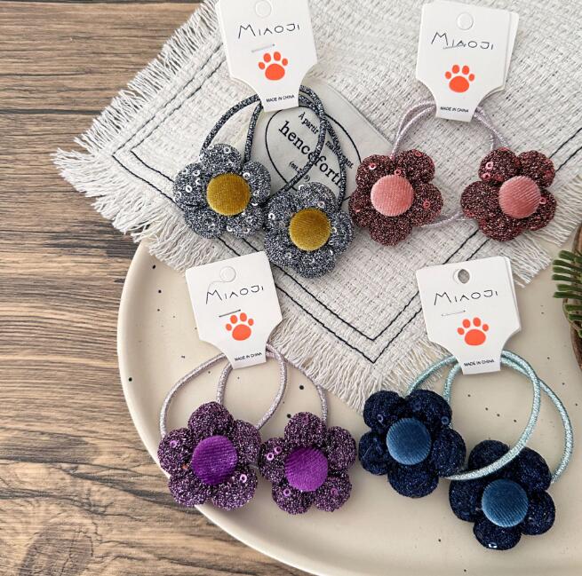 髪飾り★まとめ髪用★ヘアアクセサリー★子供用★2枚入り★ヘアゴム★多色