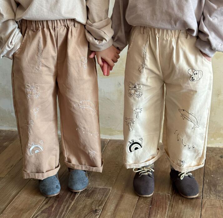 2024年新作★子供服　刺繍ズボン★80-150cm★2色