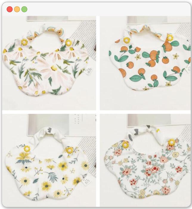 よだれかけ★子供用★涎掛け★ベビー向け★赤ちゃん用★可愛い★花柄★4色