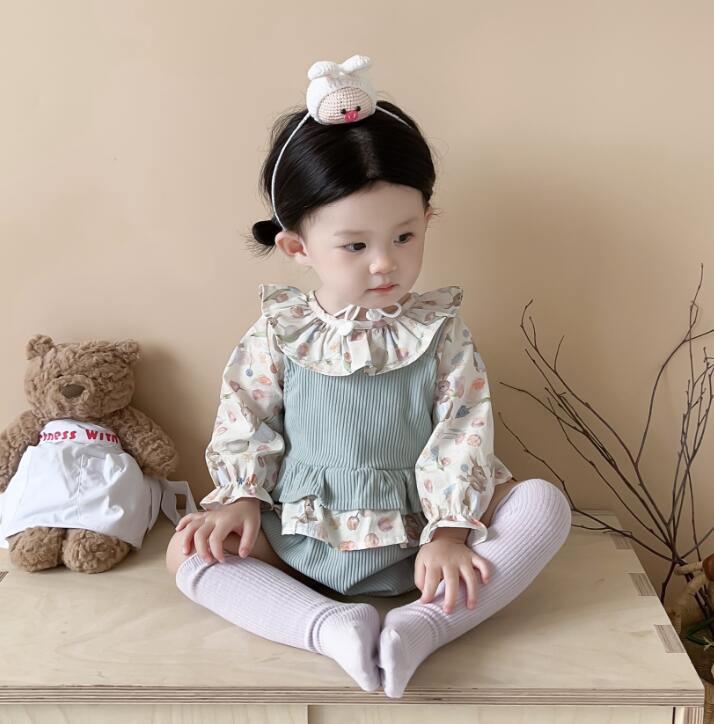 2024★春秋新作★韓国風子供服★トップス+サロペット★セットアップ★66-90CM