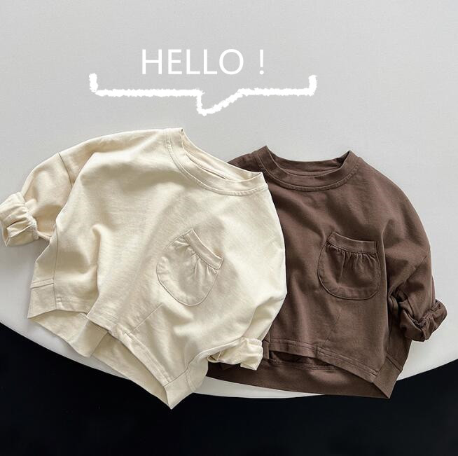 「2024」子供服★トップス★Tシャツ★長袖★キッズ★韓国風子供服★2色★80-130CM