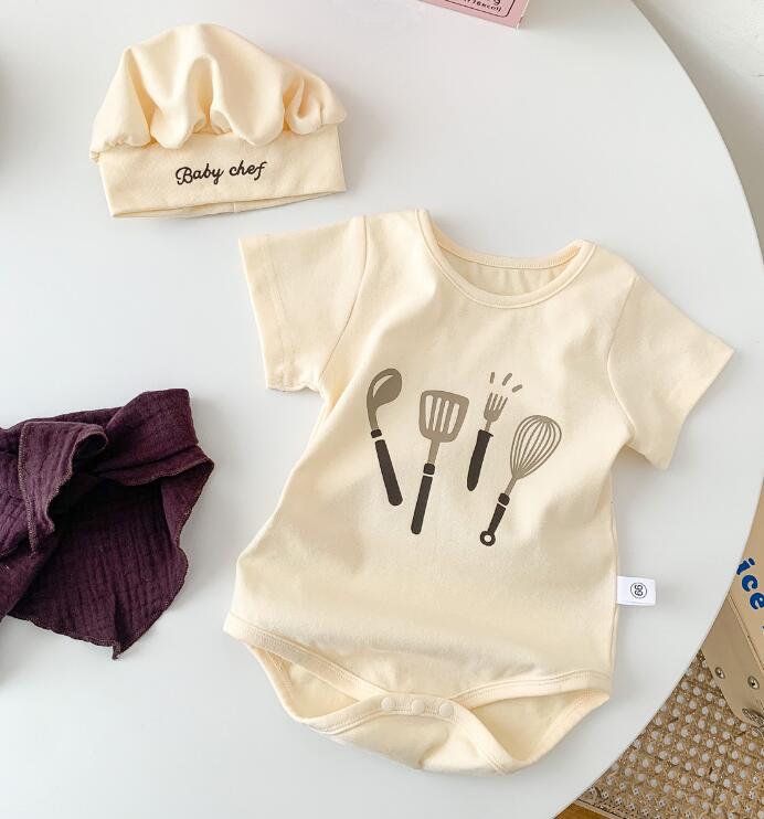 2024★春夏新作★韓国風子供服★ロンパース+帽子★66-90CM