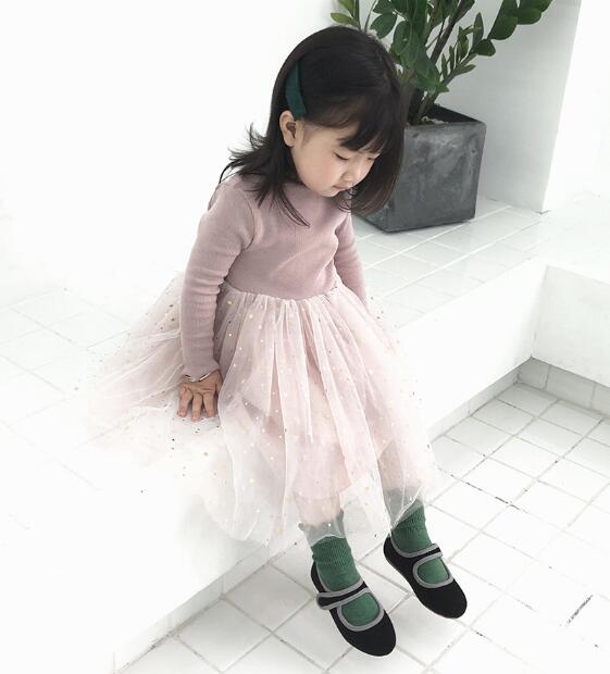 2024春新品★キッズファッション★レースワンピース★ドッキング★女の子★可愛い★2色73-110