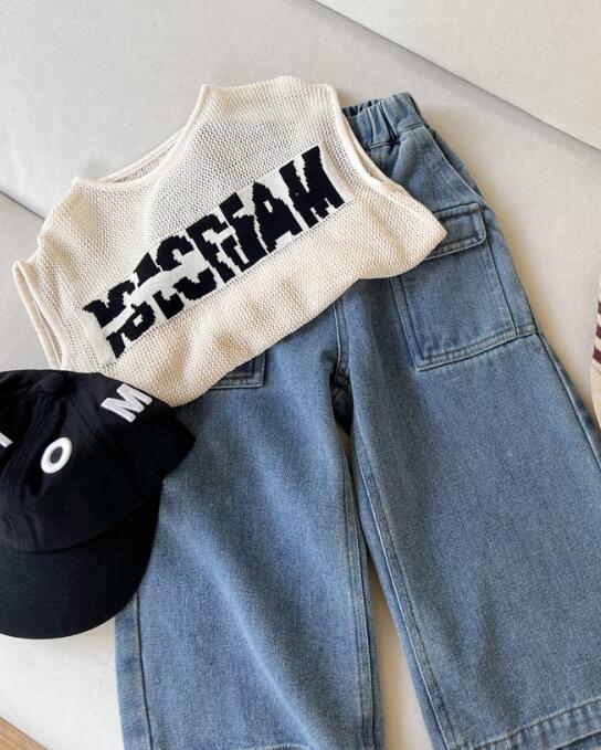 2024夏新品★子供服 　ニットベスト★90-140cm★