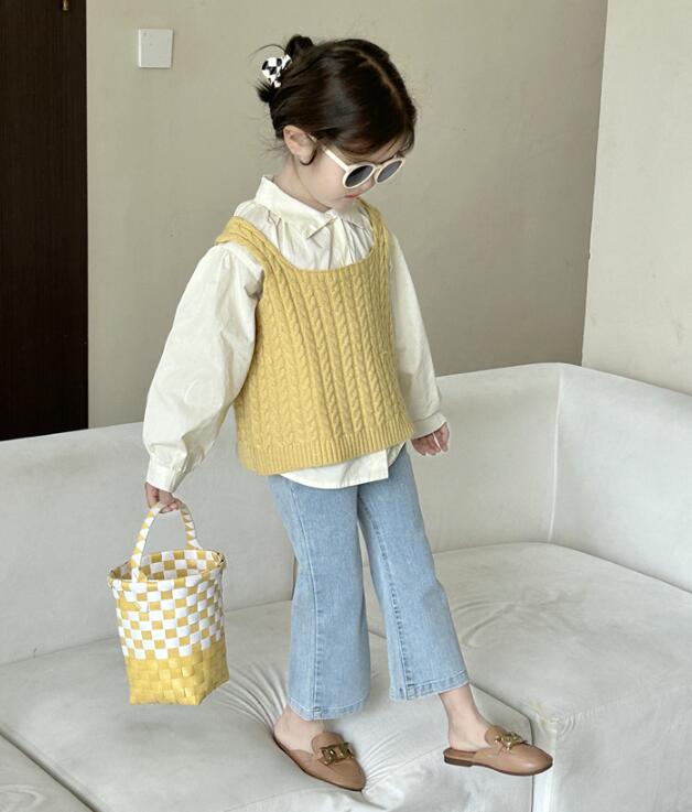 2024★子供服　シャツ&ニットベスト&ズボン分けて販売★90-140cm★