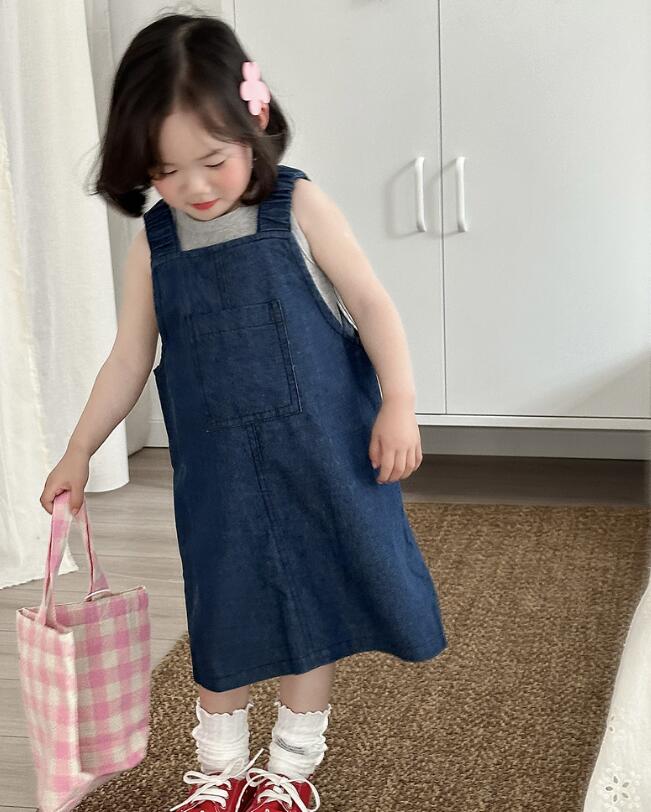 2024春夏★子供服 　デニムワンピース★80-130cm★