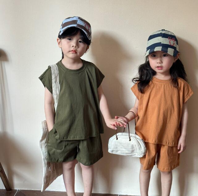 「2024」子供服★トップス+パンツ★セットアップ★男女兼用★韓国風子供服★2色★80-150CM