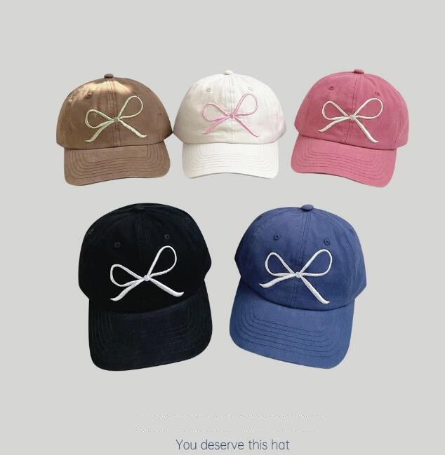 「2024」大人用★帽子★キャップ★レディース★蝶結び★韓国風★日焼け防止★野球帽★5色