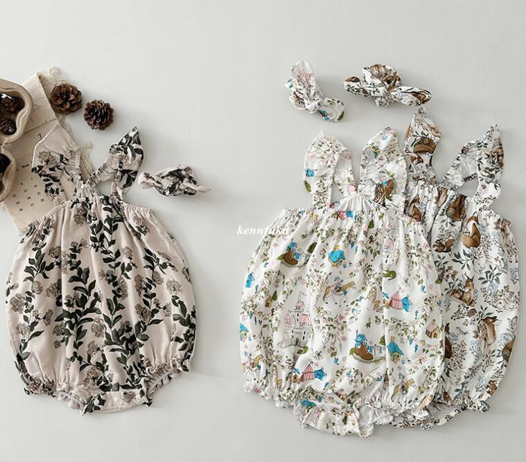 2024年新★子供服　ロンパース&ヘアバンド分けて販売★73-100cm★3柄