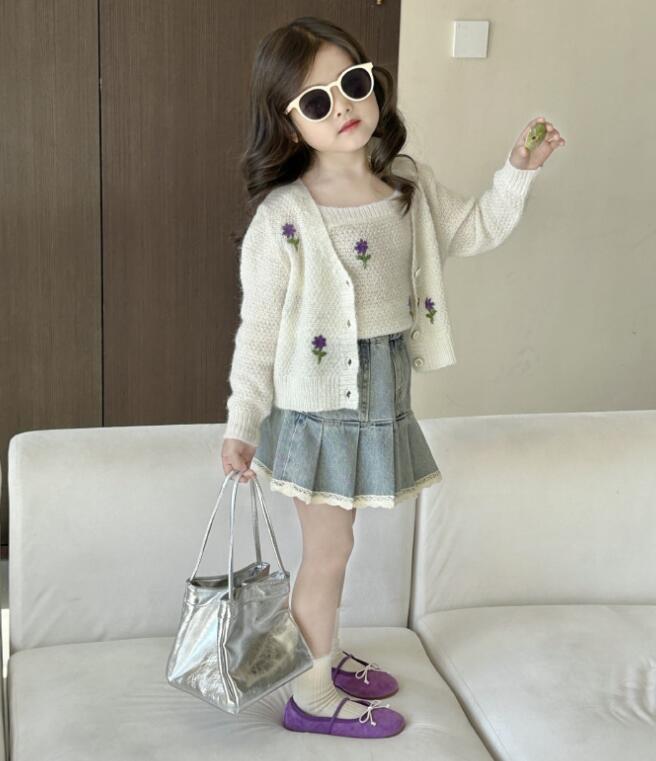 2024新品★子供服　カーディガン+ベスト&スカート分けて販売★90-140cm★