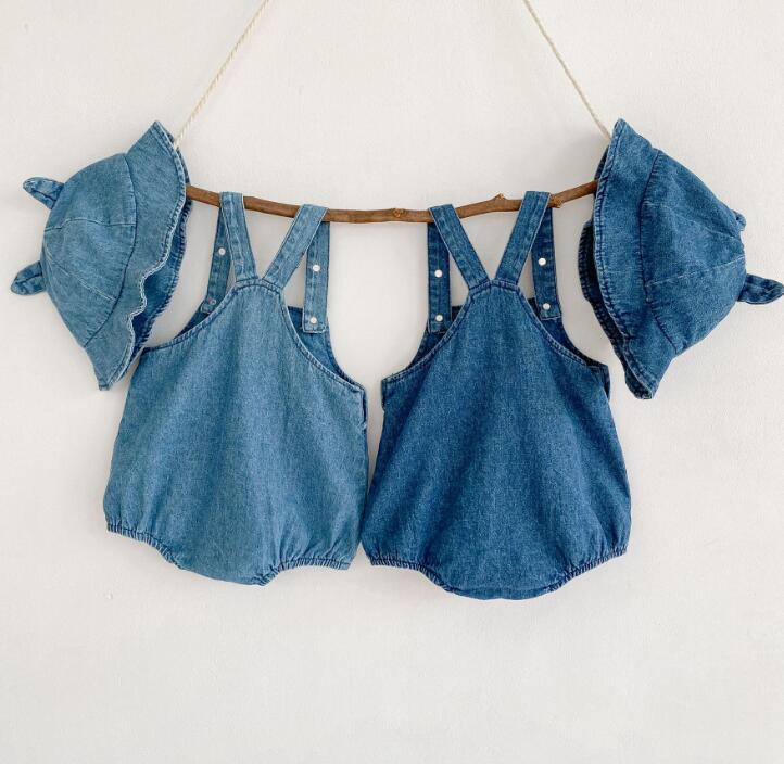 子供服★ロンパース+帽子★デニム★韓国風子供服★ベビー★2色★66-90CM