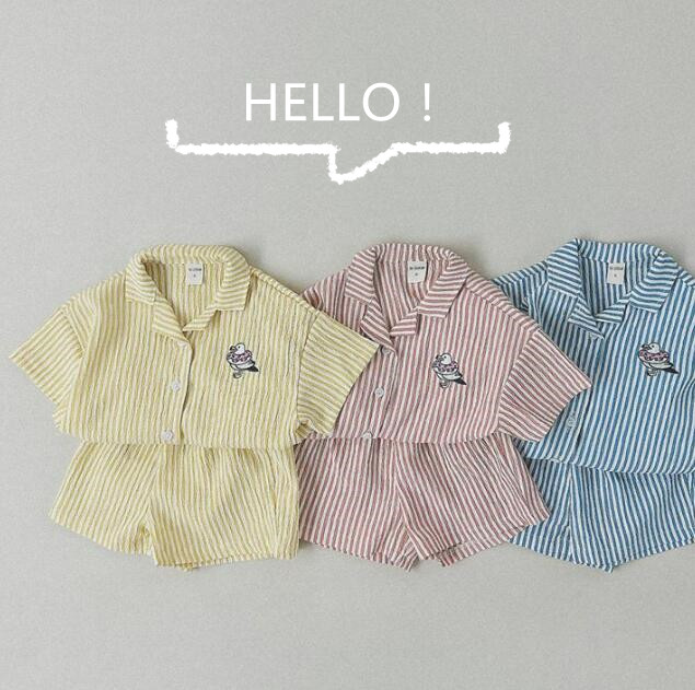 「2024」子供服★トップス+パンツ★セットアップ★キッズ★男女兼用★半袖★3色★80-130CM