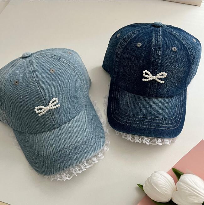 帽子★キャップ★野球帽★デニム★レディース★日焼け防止★蝶結び★3色