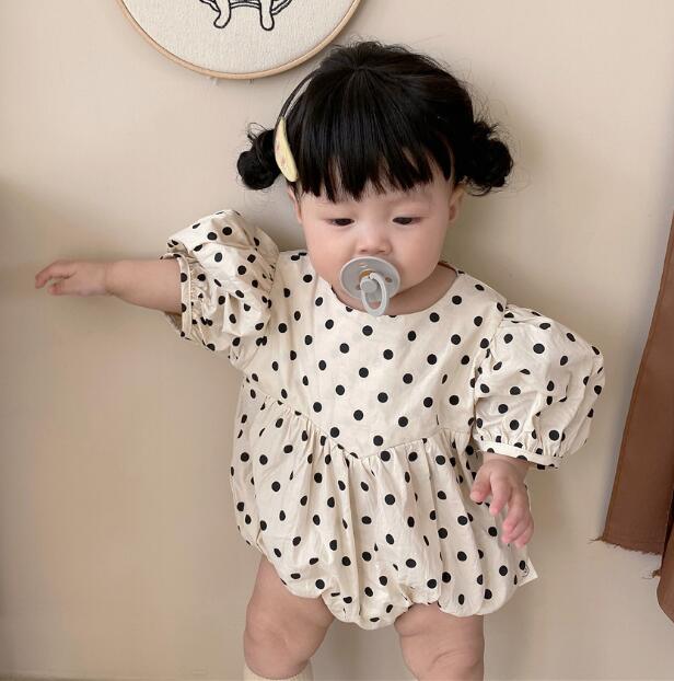 2024★春夏新作★韓国風子供服★水玉★ロンパース★66-90CM