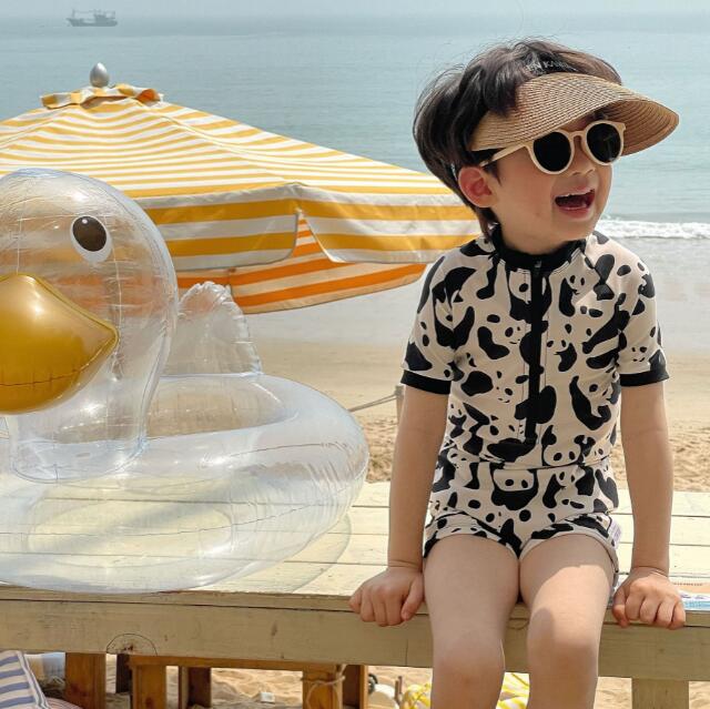 子供服★水着★連体服★パンダ★キッズ★砂浜★90-140CM