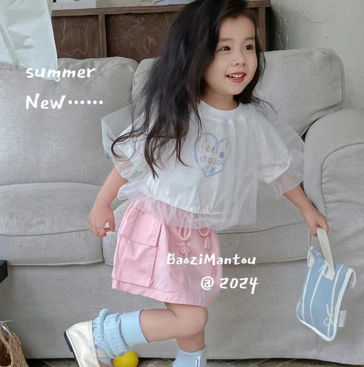 2024夏★子供服　ガーゼブラウス+tトップス　90-130cm★