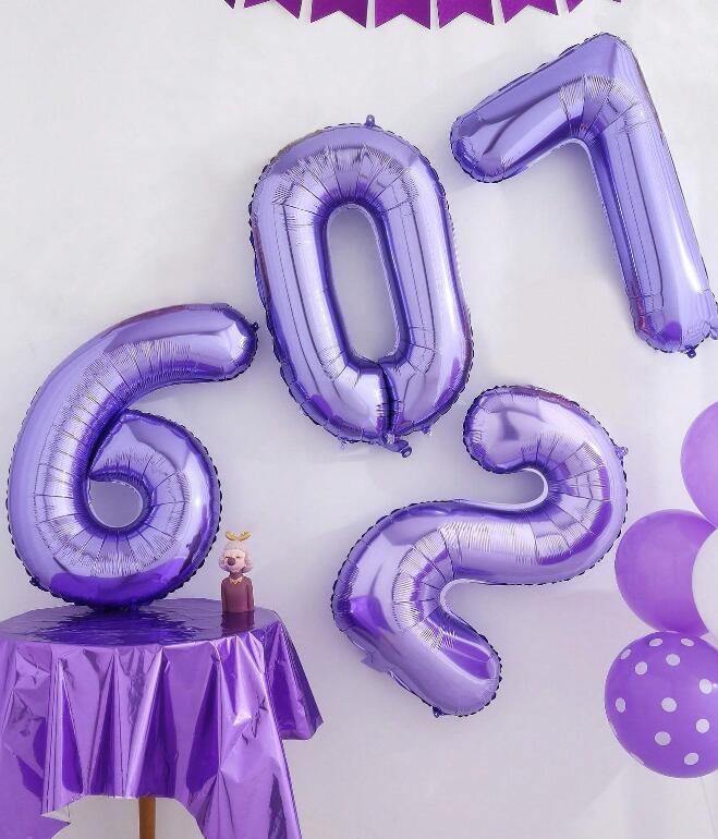 ★大人気★誕生日お祝い用品★装飾　デコレーション・風船★紫色数字