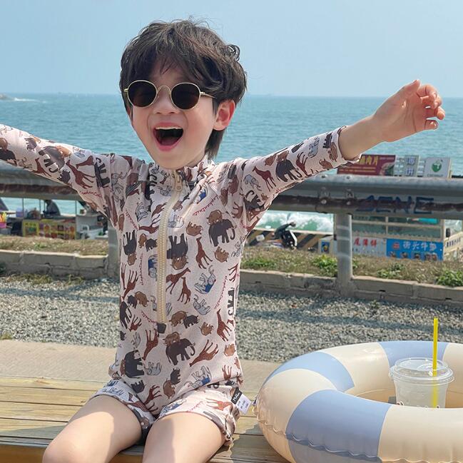 子供服★水着★連体服★キッズ男の子★砂浜★速乾★90-140CM
