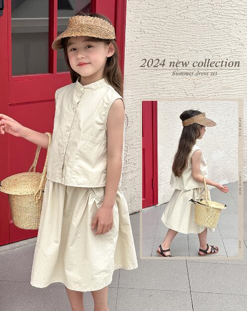 「2024」子供服★トップス+ズボン★セットアップ★韓国風子供服★無地★90-150CM