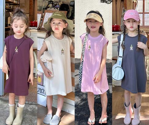 2024夏新品★子供服　ワンピース★90-160cm★4色