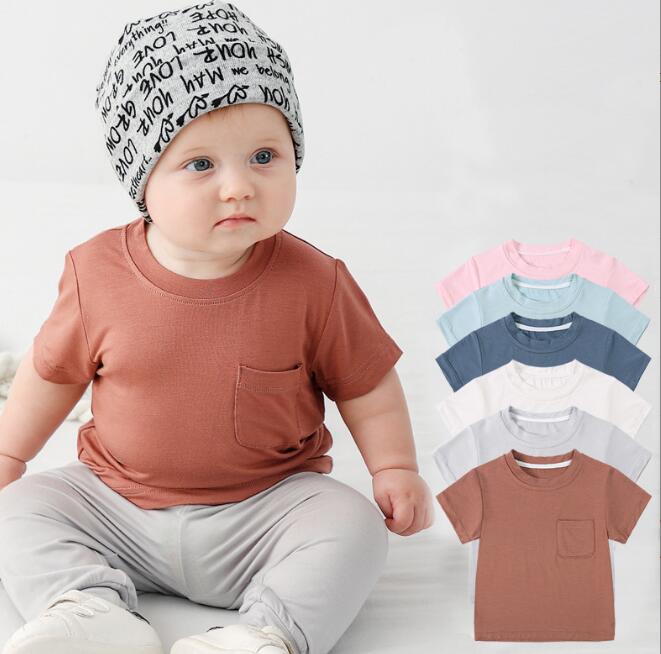 「2024」子供服★トップス★半袖★Tシャツ★無地★ベビー★韓国風子供服★6色★66-100CM