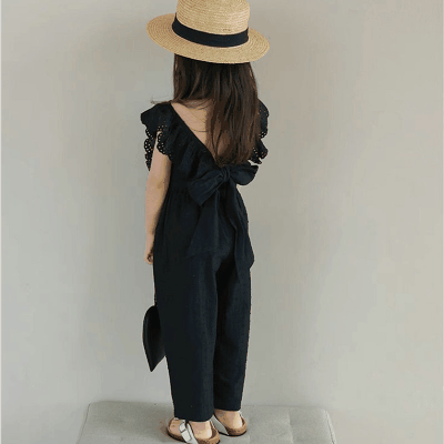 韓国風子供服 春夏 ガール3-8歳 花柄フリル ブラウス ガウチョパンツ シャツ上着+九分丈ズボン 7-17