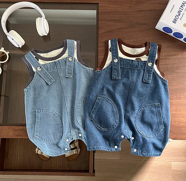 2024夏新★子供服　トップス&サロペット分けて販売★73-110cm★2色