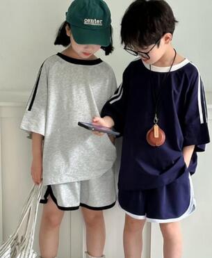 ★2024夏新作★キッズ用アパレル★Tシャツ+パンツ★セット★90-150