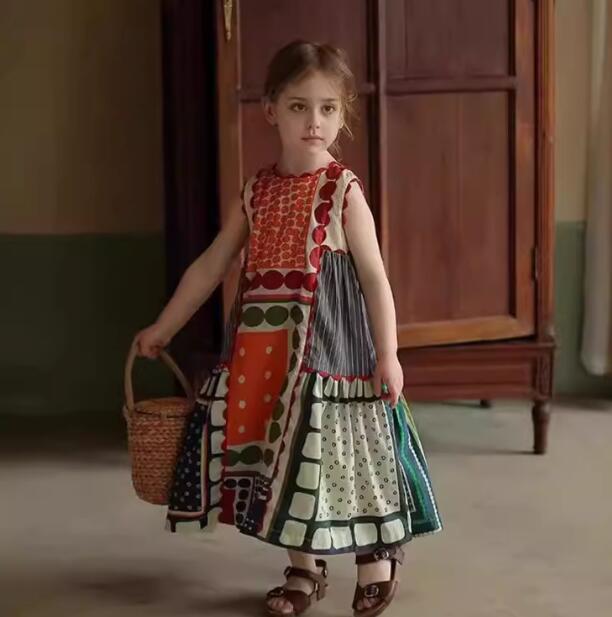 「2024」子供服★ワンピース★ノースリーブ★韓国風子供服★90-140CM