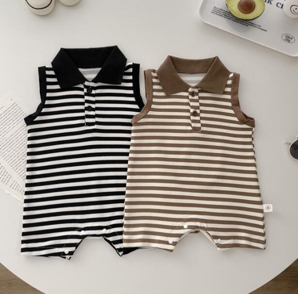 「2024」子供服★ロンパース★韓国風子供服★ベビー★ストライプ★2色★66-90CM