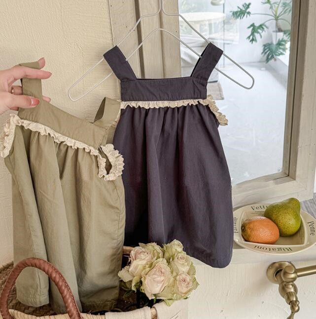 「2024」子供服★ワンピース★韓国風子供服★袖なし★2色80cm〜130cm