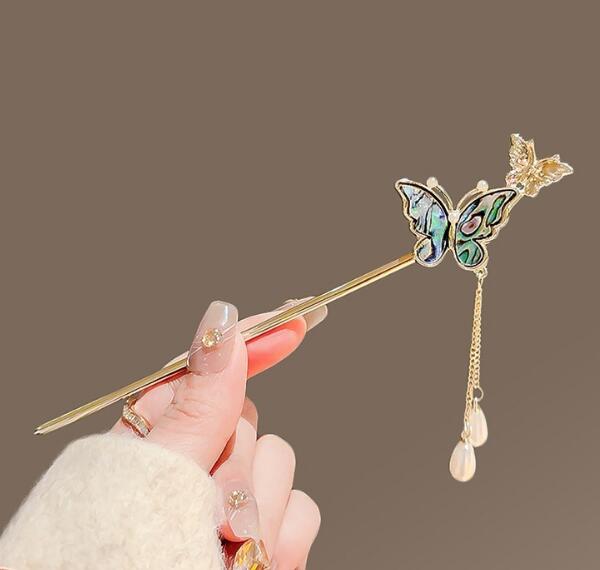 新作★★かんざし★簪★可愛い　蝶々造形★まとめ髪用★髪飾り★ヘアアクセサリー★