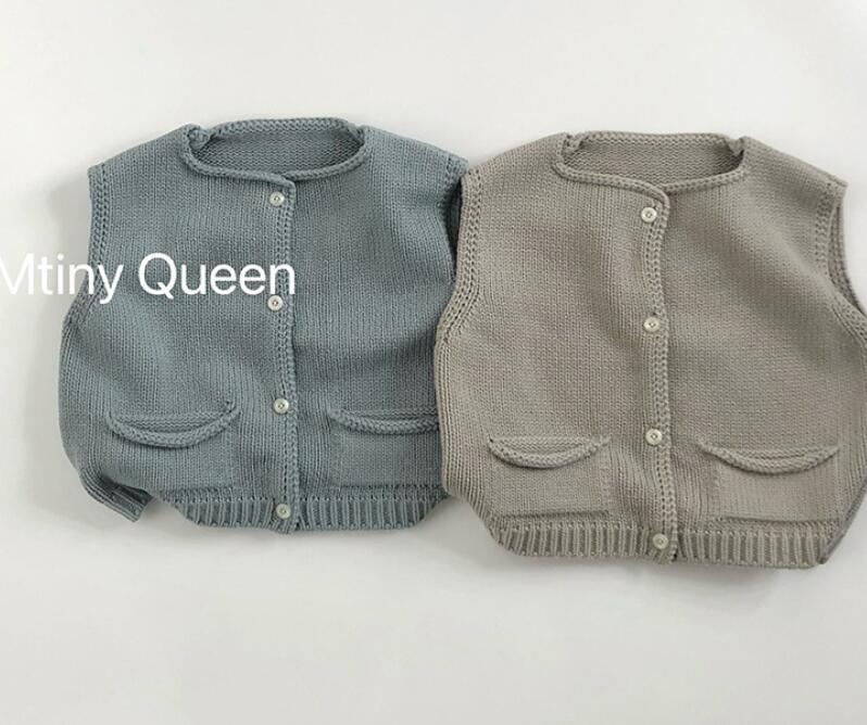 2024秋新入荷★子供服　ニットベスト★80-130　2色