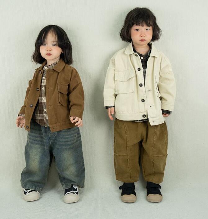 2024秋新品★子供服 　コート　シャツ★80cm〜130cm 2色