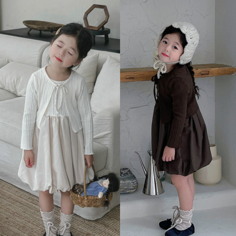 「2024」子供服★トップス+ワンピース★セットアップ★韓国風子供服★2色5#〜13#