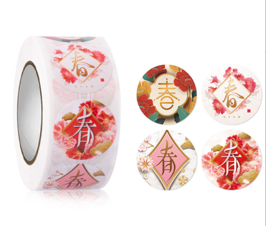 ★春*字シール★福袋に　ギフト袋に　貼付ける★ラベル★ステッカー★春字ロール★ラッピング★