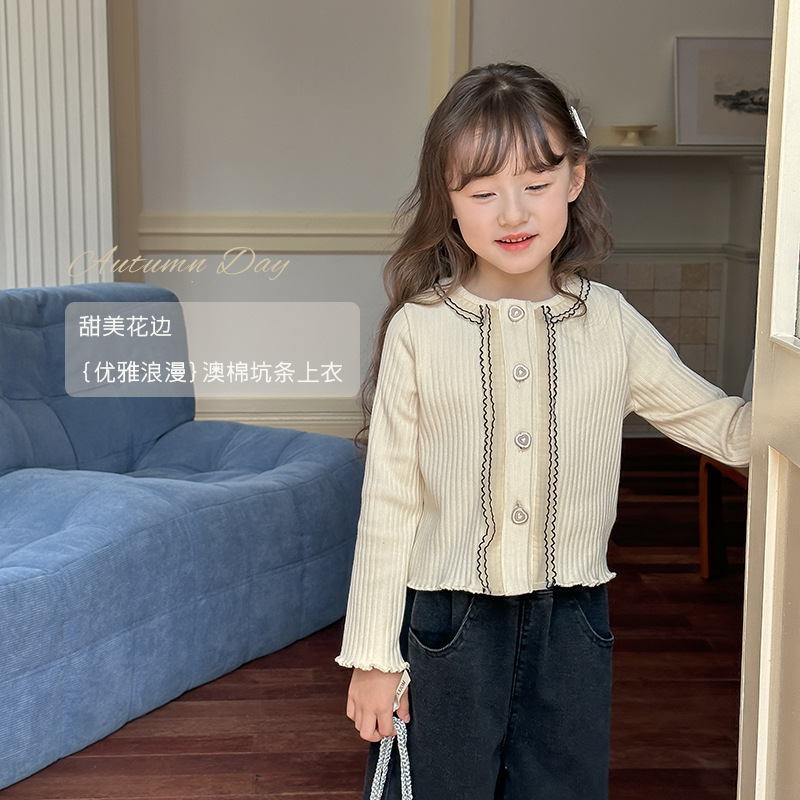 「2024」子供服★トップス★ニットシャツ★ズボン★韓国風子供服★2色90cm〜150cm