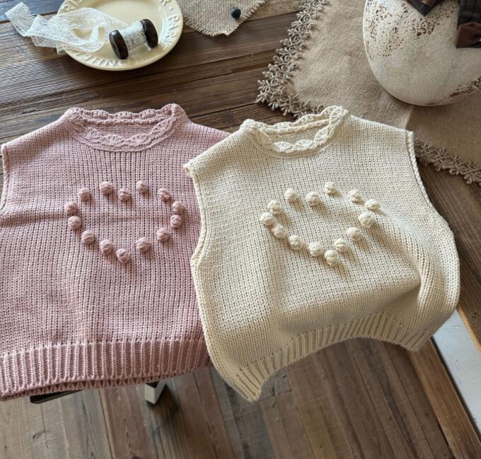 2024秋冬★子供服　ニットベスト　90-130cm★2色