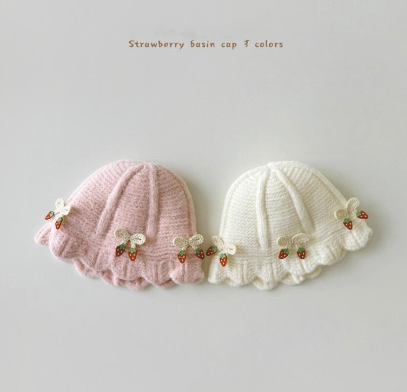 「2024」子供用★帽子★ニット帽子★厚手★ベビー★バケットハット★可愛い★3色