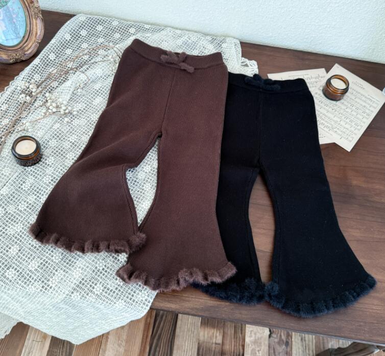 2024秋冬新★子供服　厚手ニットズボン★80cm〜140cm 2色