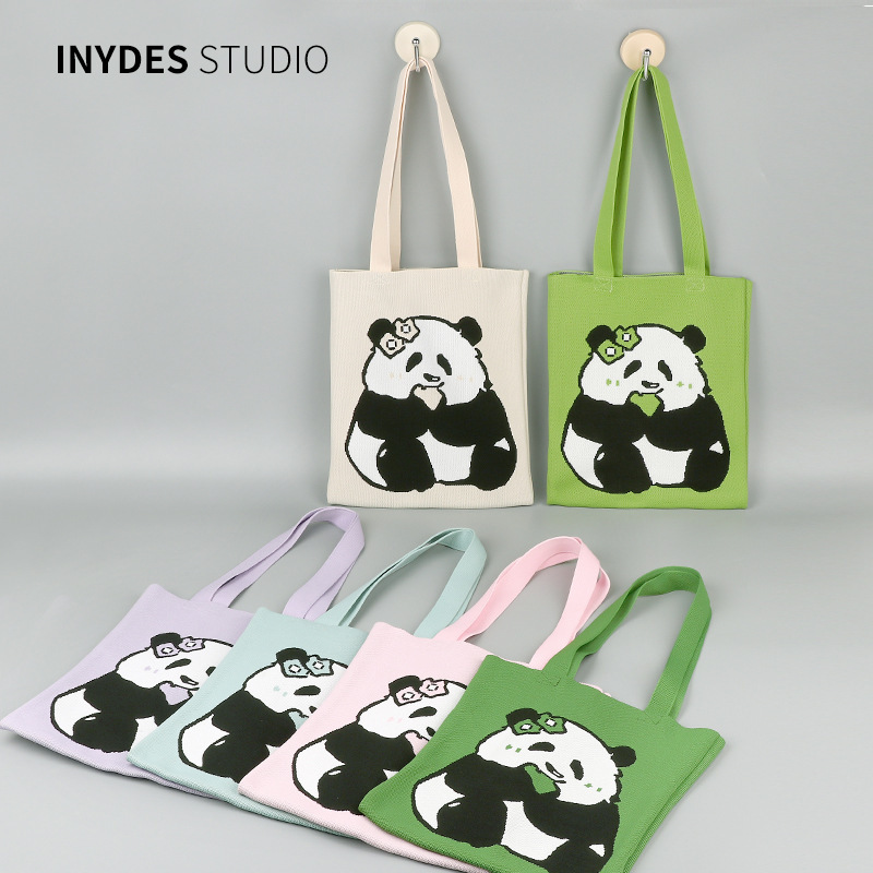 「2024」バッグ★ショルダーバッグ★ハンドバッグ★ニットバッグ★パンダ★6色